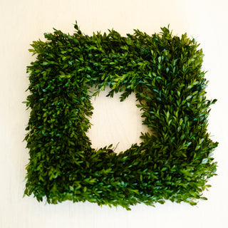 18" Square Boxwood Wreath