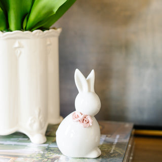 Sitting Bunny W/ Flower