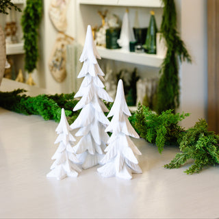 Velvet Christmas Trees - White