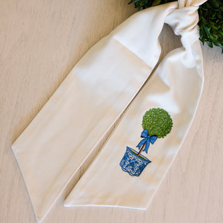 Boxwood in Pot Wreath Sash