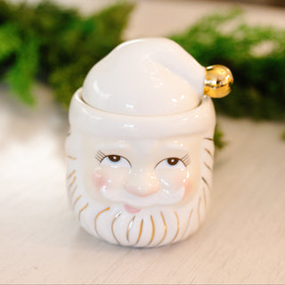 Papa Noel Candy Jar, White
